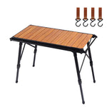 CLS Outdoor Aluminium Eierrolltisch Klappbarer Campingtisch, 8245 6 Platten, 9545 Zusammengeklappt 7 Platten, 8744 Schwarz, 8744 Holzmaserung, 8744 Schwarz+4 PU-Haken, 8744 Holzmaserung+4 PU-Haken