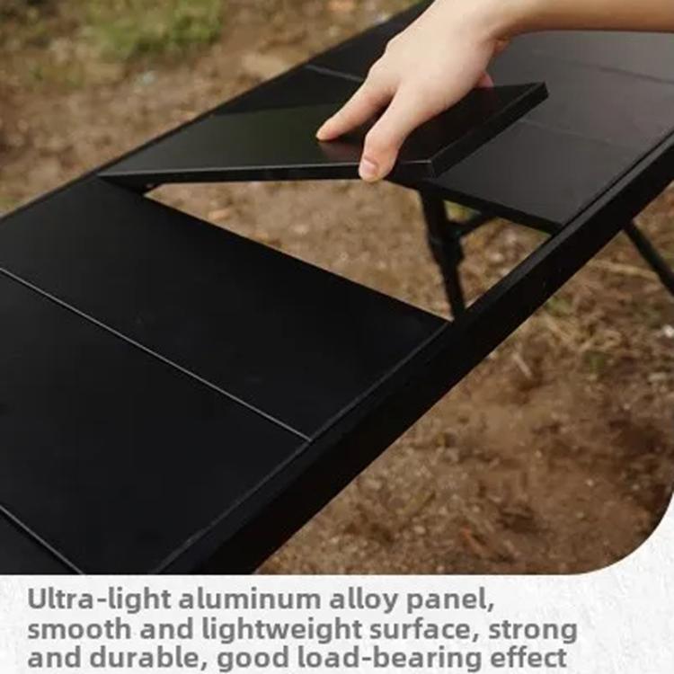CLS Outdoor Aluminium Eierrolltisch Klappbarer Campingtisch, 8245 6 Platten, 9545 Zusammengeklappt 7 Platten, 8744 Schwarz, 8744 Holzmaserung, 8744 Schwarz+4 PU-Haken, 8744 Holzmaserung+4 PU-Haken