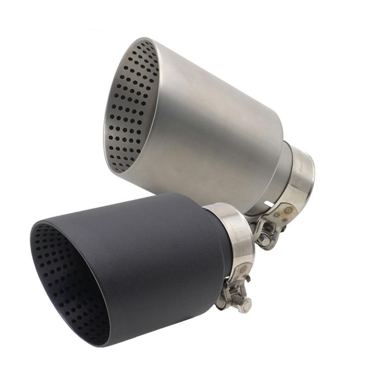 Car Inclined Stainless Steel Muffler Exhaust Pipe, 76x101mm Black, 76x101mm Silver, 76x114mm Black, 76x114mm Silver