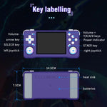 XF35H 3,5-Zoll-Retro-Handheld-Spielkonsole mit Linux-System und RGB-Licht, Taschen-Videospiel-Player, 64G, 128G