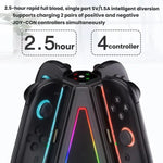 Für Nintendo Switch 2 Joy-Con Controller 4-in-1 dreieckige Ladestation mit RGB-Beleuchtung, S219