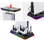 Für PS5 Pro / PS5 Slim / PS5 Multifunktionale Kühlbasis mit Dual-Controller-Ladestation, YH66S Klavierstil mit buntem Licht Weiß, YH66S Klavierstil mit buntem Licht Schwarz, YH66 Weiß, YH66 Schwarz-Weiß, YH66 Schwarz