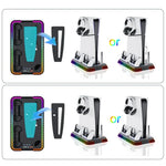 Für PS5 Pro / PS5 Slim / PS5 Multifunktionale Kühlbasis mit Dual-Controller-Ladestation, YH66S Klavierstil mit buntem Licht Weiß, YH66S Klavierstil mit buntem Licht Schwarz, YH66 Weiß, YH66 Schwarz-Weiß, YH66 Schwarz