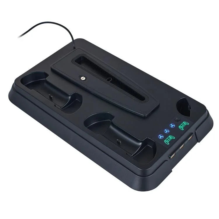 Für PS5 Pro / PS5 Slim / PS5 Multifunktionale Kühlbasis mit Dual-Controller-Ladestation, YH66S Klavierstil mit buntem Licht Weiß, YH66S Klavierstil mit buntem Licht Schwarz, YH66 Weiß, YH66 Schwarz-Weiß, YH66 Schwarz