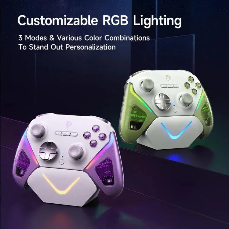 EasySMX D10 Kabelloser Gaming-Controller mit Dual-Mode-Triggern & TMR-Hall-Effekt-Joysticks und Ladestation für PC/Switch/Telefon/Steam