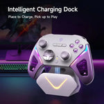 EasySMX D10 Kabelloser Gaming-Controller mit Dual-Mode-Triggern & TMR-Hall-Effekt-Joysticks und Ladestation für PC/Switch/Telefon/Steam