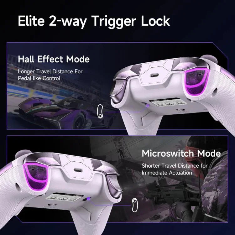 EasySMX D10 Kabelloser Gaming-Controller mit Dual-Mode-Triggern & TMR-Hall-Effekt-Joysticks und Ladestation für PC/Switch/Telefon/Steam