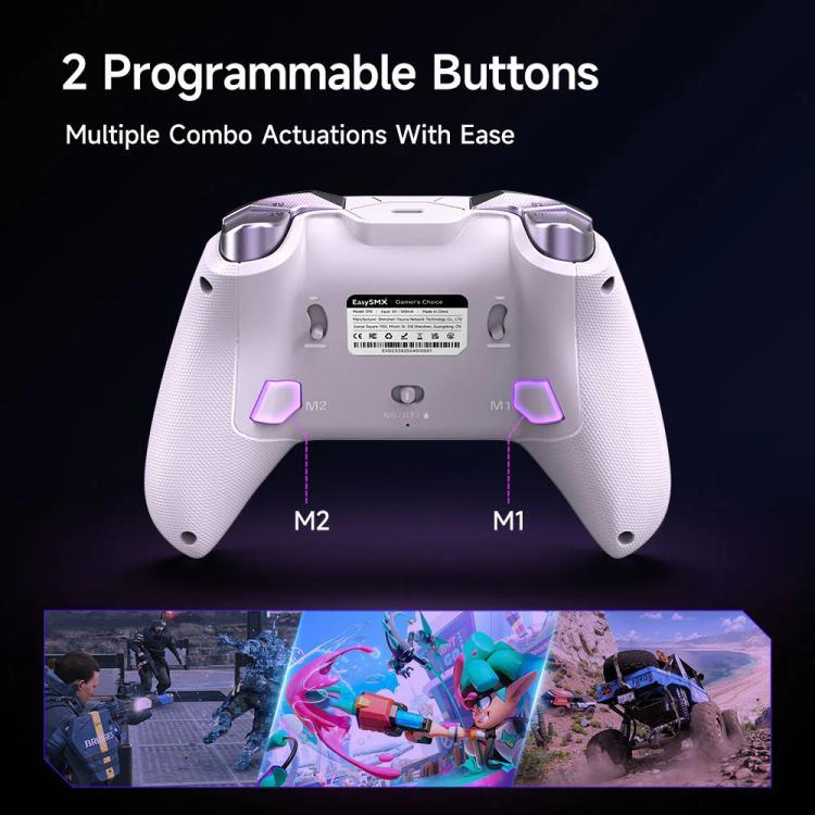 EasySMX D10 Kabelloser Gaming-Controller mit Dual-Mode-Triggern & TMR-Hall-Effekt-Joysticks und Ladestation für PC/Switch/Telefon/Steam