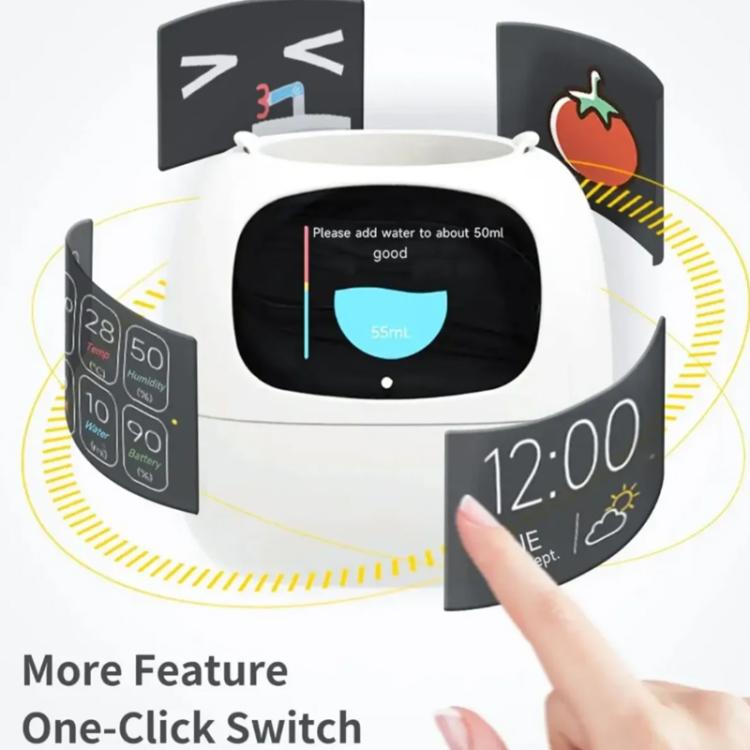 Intelligenter Pflanztopf mit Multi-Sensoren WiFi Pflanzenmonitor mit 2-Zoll-Bildschirm Kompatibel mit Mi/Tuya Home Ökosystem