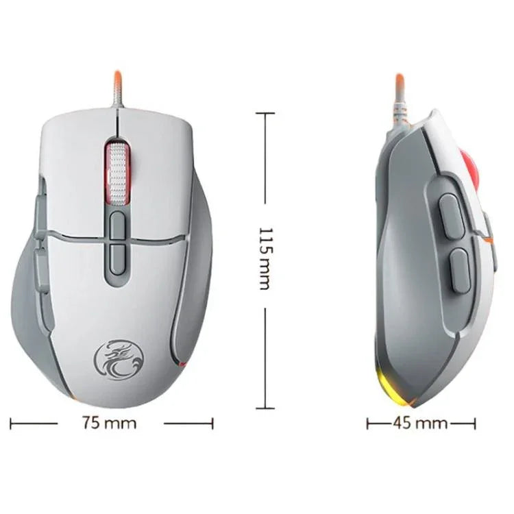iMICE G800 Kabelgebundene Gaming-Maus mit 7 Tasten, 7200DPI, leise, mit LED-Beleuchtung