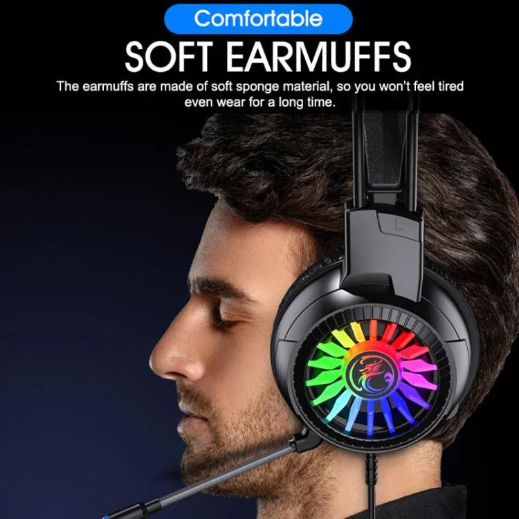 Leuchtende Kopfhörer Computer Esports Kabelgebundenes Gaming-Headset mit Mikrofon, iMICE HD-490 Buntes Licht 3.5mm, iMICE HD-490 RGB-Licht 7.1mm
