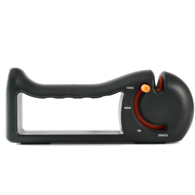 4-in-1 Rotierender Messerschärfer mit Grob-/Mittel-/Fein-/Wellenschliff-Modi für Küchenmesser, Scheren, Werkzeuge