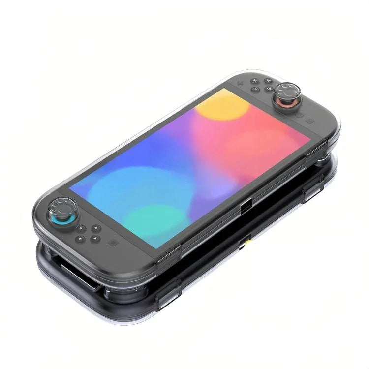 Für Nintendo Switch 2 Konsole Kristall-Aufbewahrungskoffer Organizer Kratzfeste Reisetasche mit 14 Spielkartenfächern, Host-Case Transparent Weiß, Host-Case Transparent Schwarz