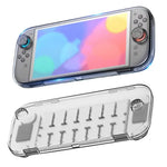 Für Nintendo Switch 2 Konsole Kristall-Aufbewahrungskoffer Organizer Kratzfeste Reisetasche mit 14 Spielkartenfächern, Host-Case Transparent Weiß, Host-Case Transparent Schwarz