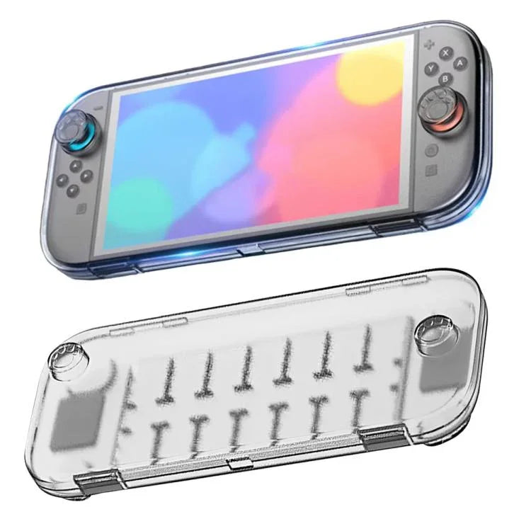 Für Nintendo Switch 2 Konsole Kristall-Aufbewahrungskoffer Organizer Kratzfeste Reisetasche mit 14 Spielkartenfächern, Host-Case Transparent Weiß, Host-Case Transparent Schwarz
