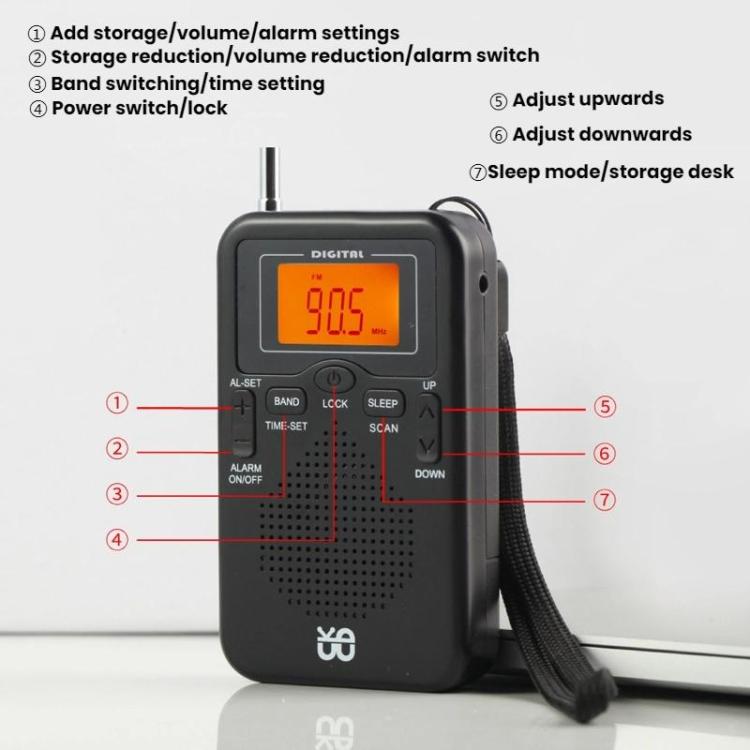 Tragbarer FM/AM Uhren-gesteuerter Stereo Taschenradio, Für EU, Für US