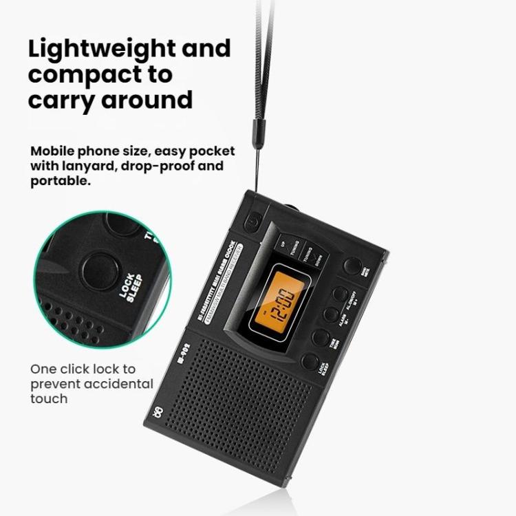FM/AM/SW Vollband Tragbarer Uhren LCD Uhren-gesteuerter Radioempfänger, Für EU, Für US