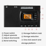 FM/AM/SW Vollband Tragbarer Uhren LCD Uhren-gesteuerter Radioempfänger, Für EU, Für US