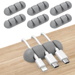 AhaStyle WE31 6 Stück Desktop Kabel Silikon Aufbewahrungs Dock Organizer Universeller 3-Loch Kabelclip