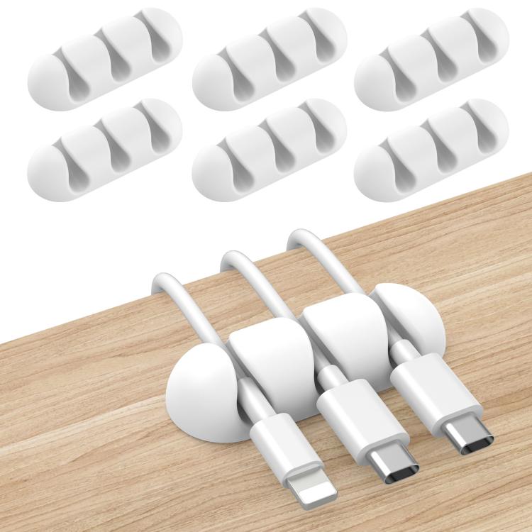 AhaStyle WE31 6 Stück Desktop Kabel Silikon Aufbewahrungs Dock Organizer Universeller 3-Loch Kabelclip