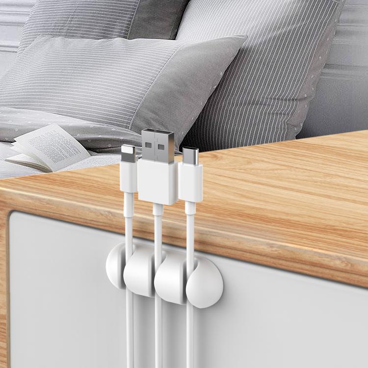 AhaStyle WE31 6 Stück Desktop Kabel Silikon Aufbewahrungs Dock Organizer Universeller 3-Loch Kabelclip
