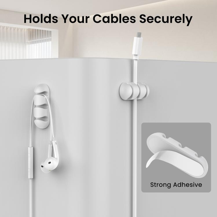 AhaStyle WE31 6 Stück Desktop Kabel Silikon Aufbewahrungs Dock Organizer Universeller 3-Loch Kabelclip