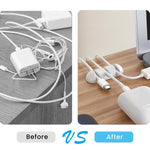 AhaStyle WE31 6 Stück Desktop Kabel Silikon Aufbewahrungs Dock Organizer Universeller 3-Loch Kabelclip