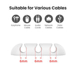 AhaStyle WE31 6 Stück Desktop Kabel Silikon Aufbewahrungs Dock Organizer Universeller 3-Loch Kabelclip