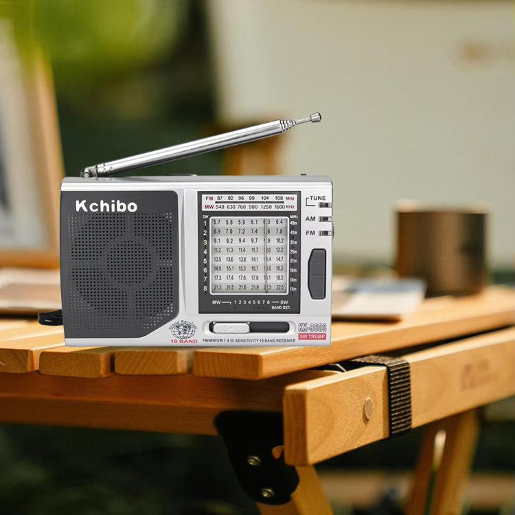 Kchibo 10-Band AM/FM/SW Tragbares Radio mit High-Fidelity Lautsprecher Kompakter Mini Mehrband-Empfänger, KK-9803
