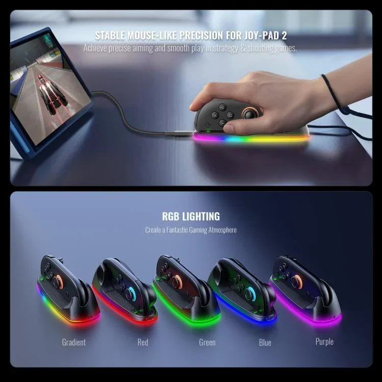 For Nintendo Switch 2 JYS Controller Mouse Magnetic Dock With Ambient Lighting, JYS-NS2320