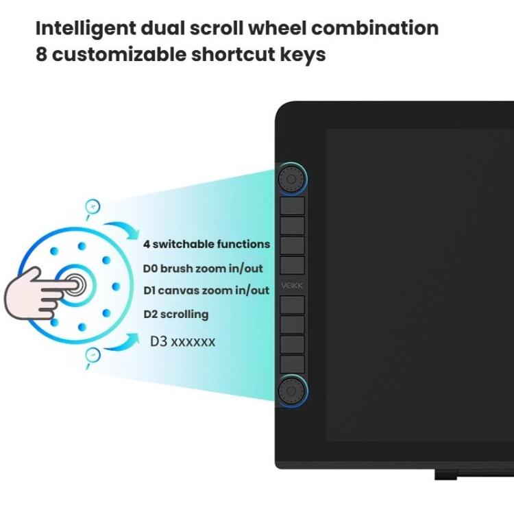 VEIKK VK2200PRO 21,5 Zoll digitaler Zeichenbildschirm, elektronischer Zeichenbildschirm, kompatibel mit Mobiltelefonen, EU-Stecker, US-Stecker, UK-Stecker