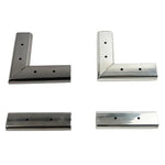 3 cm dicke Edelstahl-Sofastütze mit erhöhter Auflagefläche, Schwarz Linear, Schwarz Sieben-Form, Silber Linear, Silber Sieben-Form