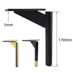 17cm Verdickte Metall-Sofa- und Couchtisch-Beinhalterungen, Schwarz, Titan, Schwarz mit Gold