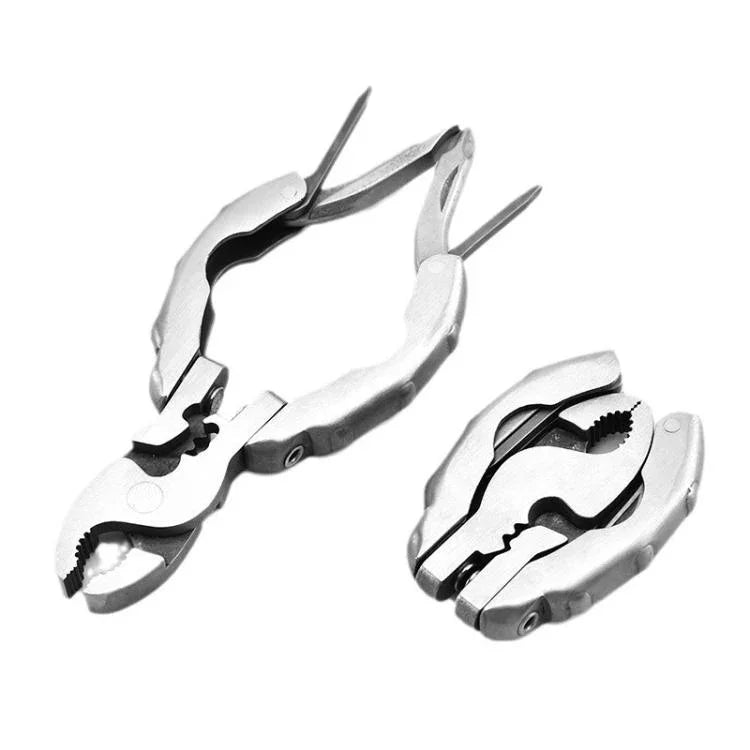 Edelstahl Multifunktions-Klemmzange Schraubendreher Tragbares EDC-Tool Flaschenöffner, 9 in 1