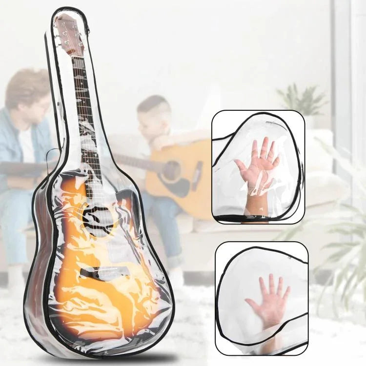 40-41 Zoll E-Gitarren-Staubschutzhülle Transparente TPU-Gigbag mit zwei Reißverschlüssen Schutzhülle, 40-41 Zoll