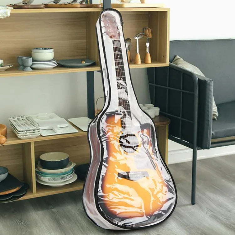 40-41 Zoll E-Gitarren-Staubschutzhülle Transparente TPU-Gigbag mit zwei Reißverschlüssen Schutzhülle, 40-41 Zoll