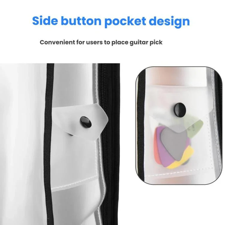 40-41 Zoll E-Gitarren-Staubschutzhülle Transparente TPU-Gigbag mit zwei Reißverschlüssen Schutzhülle, 40-41 Zoll