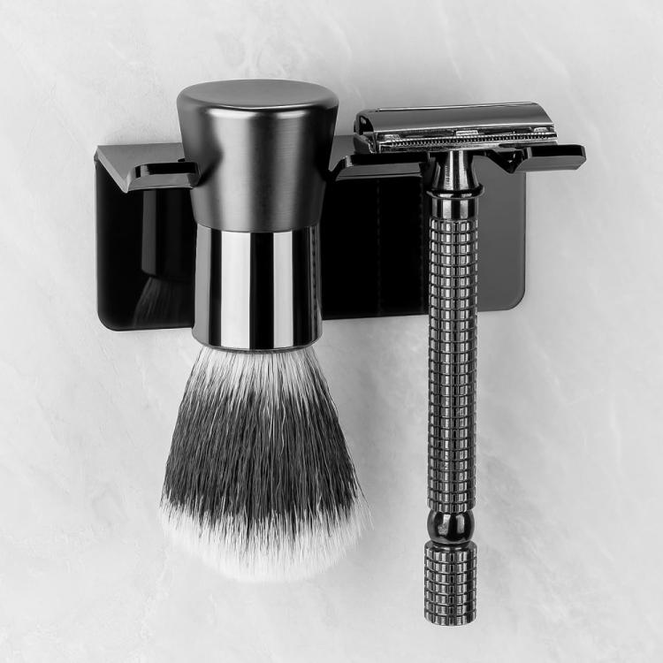 Self-Adhesive Acrylic Bathroom Wall Razor Storage Stand, 1pc, 2pcs