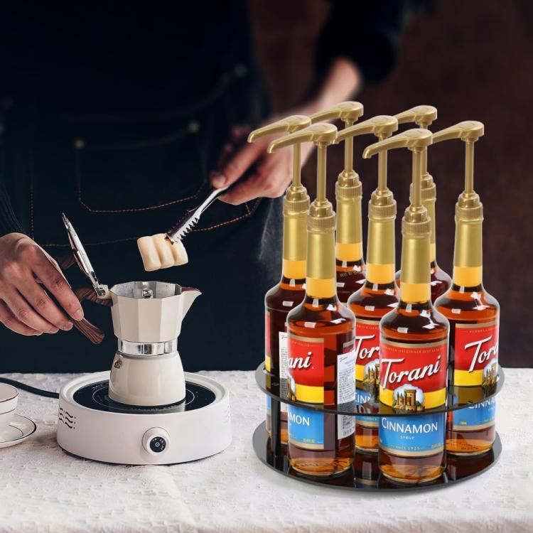 Kaffeelikör-Küchen-Acryl-Arbeitsplatten-Rundflaschenhalter, YX175