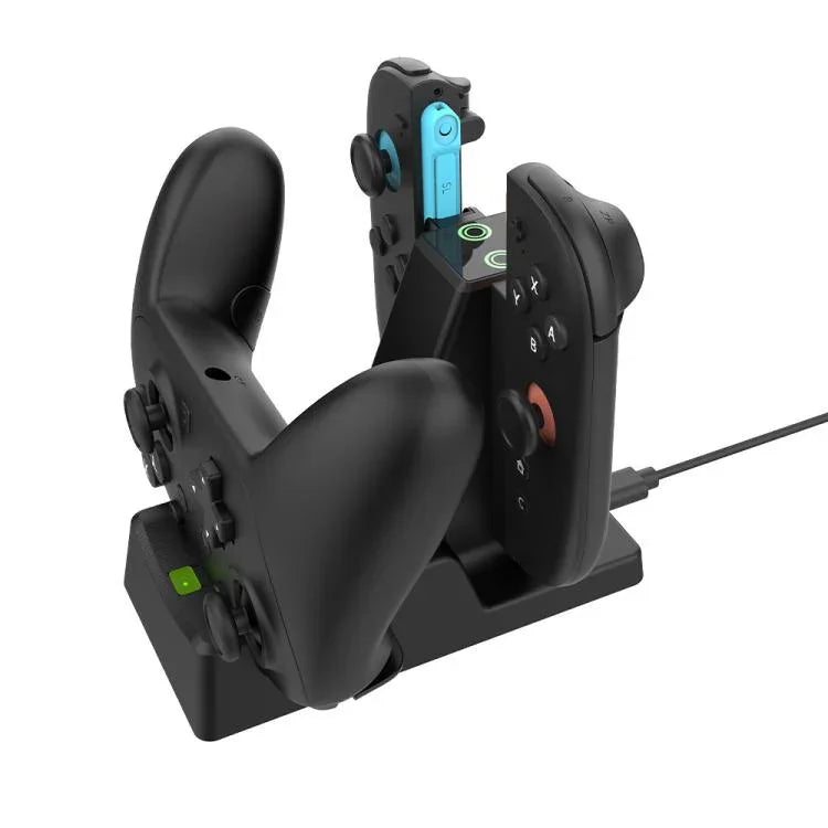 Für Nintendo Switch 2 Joy-Con & Pro Controller 3-in-1-Ladestation Aufbewahrungshalter mit LED-Anzeigen, SW-3ZC028