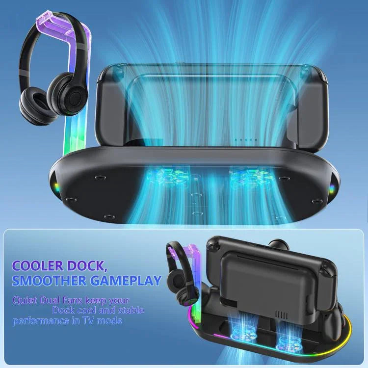 Für Nintendo Switch 2 JYS NS2322 Mit RGB-Licht-Ladestation Kühlung Lade- und Aufbewahrungs-Integrationsstation