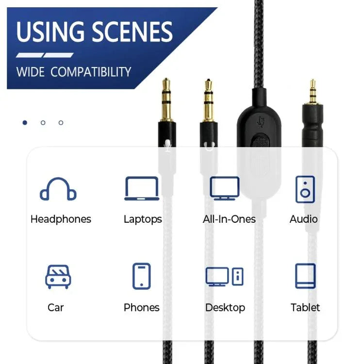 2m Tuning Edition Kopfhörerkabel für Sennheiser GAME ONE / GAME ZERO / PC 373D / GSP350 / GSP500 / GSP600, einfacher Stecker, doppelter Stecker