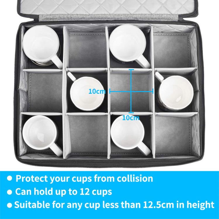 Kaffeebecher-Aufbewahrungsbox mit Fächern und Deckel