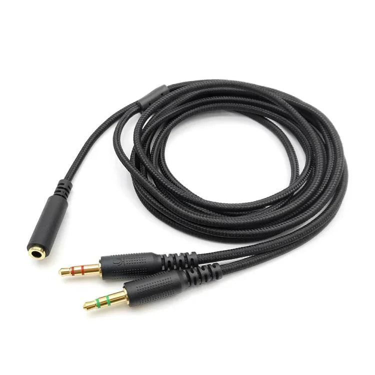 Für Razer Kraken V2 3.5mm Stecker auf Buchse 2-in-1 Verlängerungskabel Audio Adapter, ZS0190