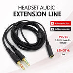 Für Razer Kraken V2 3.5mm Stecker auf Buchse 2-in-1 Verlängerungskabel Audio Adapter, ZS0190