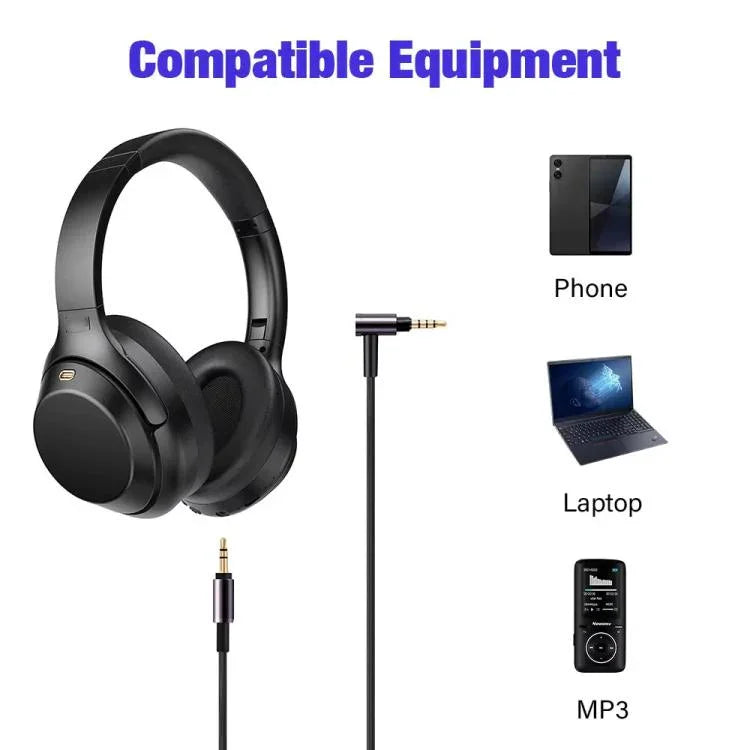 3,5-mm-Kopfhörer-Audiokabel, für Sony WH-1000XM3 / WH-1000XM2 / WH-1000XM4 / WH-H900N / WH-H800, 1,5 m mit Kabelfernbedienung, 1,5 m Direkt