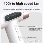 Kabelloser Hochgeschwindigkeits-Haartrockner 100.000 U/min Motor, USB-C Schnellladung & 15600mAh Eingebauter Akku