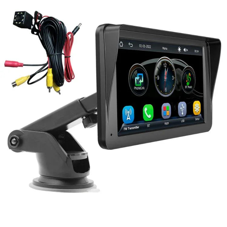 7 Zoll HD Touchscreen + HD 8-Licht Rückfahrbild Drahtloser Carplay Auto MP5 Player, X5300 mit 8-Licht Kamera