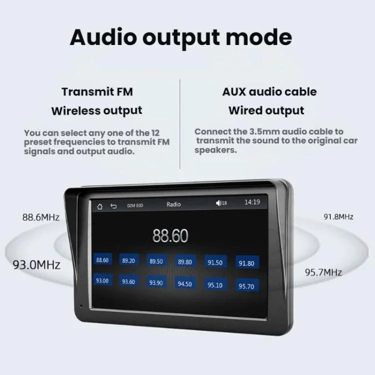7 Zoll HD Touchscreen + HD 8-Licht Rückfahrbild Drahtloser Carplay Auto MP5 Player, X5300 mit 8-Licht Kamera