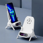 Stuhlförmiges kabelloses Ladegerät für Schreibtische, kompatibel mit 4,5-11 Zoll Smartphones & Tablets